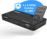 OREI HD-402 4x2 HDMI 1.4V Matrix Switch/Splitter (4-Input, 2-Output) w