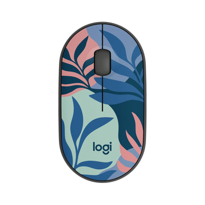 Logitech M340 Compact Ambidextrous Silent Wireless Mouse - Floral Leav