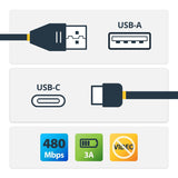 StarTech.com 4m 13ft USB C to A Cable - USB 2.0 USB-IF Certified - USB