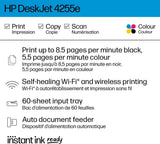 Imprimante multifonction HP DeskJet 4255e sans fil, couleur, jet d'encre, numériseur, C