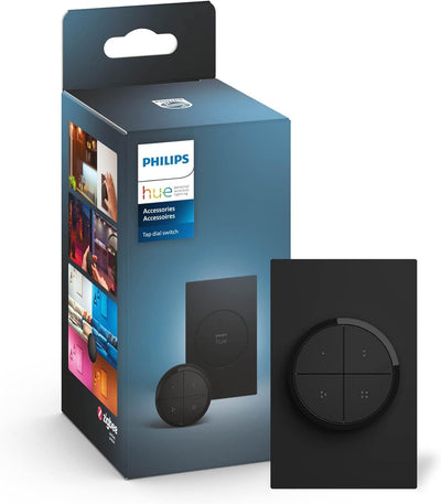 Philips Hue Wall Tap Dial Light Switch, Portable, Black - 1 Pack - Req
