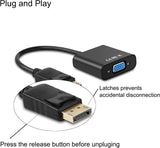 Adaptateur DisplayPort vers VGA, lot de 4 adaptateurs DisplayPort DP vers VGA plaqués or C