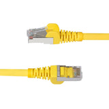 Câble Ethernet CAT6a jaune de 7,6 m, RJ45 sans accroc, 10G, 100W PoE, S/FTP, LSZH, cuivre nu pur 27 AWG, 500 MHz, cordon de brassage réseau blindé