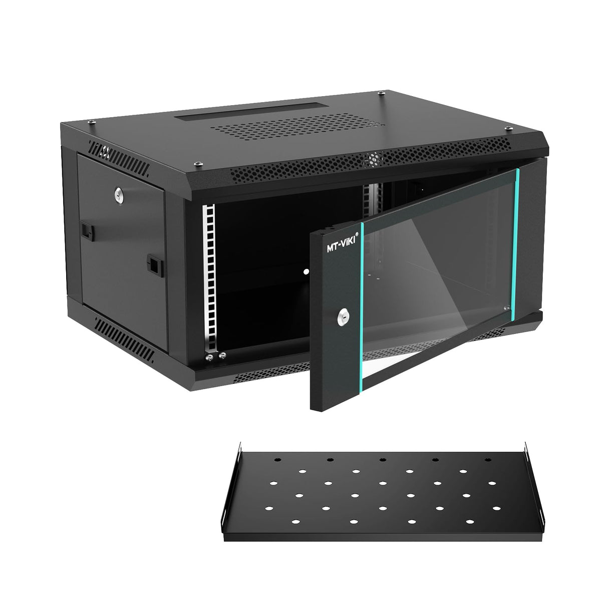MT-VIKI Armoire serveur mural 6U rack réseau aéré, 17