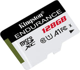 Carte mémoire flash microSD SDXC Kingston haute endurance 128 Go hautes performances