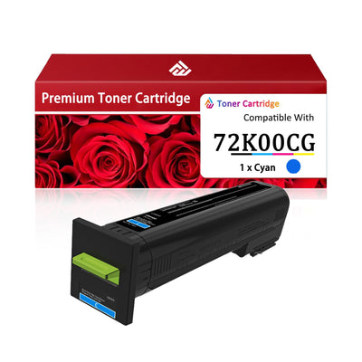 CS820 Toner Cartridge Compatible for LeXmark CS820 CX820 72K00CG Cyan