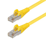 Câble Ethernet CAT6a jaune de 7,6 m, RJ45 sans accroc, 10G, 100W PoE, S/FTP, LSZH, cuivre nu pur 27 AWG, 500 MHz, cordon de brassage réseau blindé