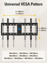 StarTech Heavy-DUTY Articulating TV Wall Mount for UP to 100-INCH and 187.4LB/85KG Flat Screens, VESA 800X500, LOW-Profile Bracket, TAA-Compliant