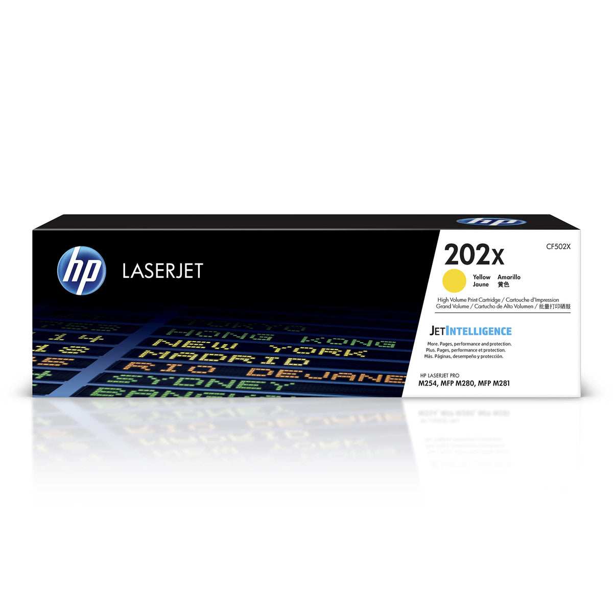 HP 202X (CF502X) Cartouche de toner jaune haute capacité originale Jaune 1 P