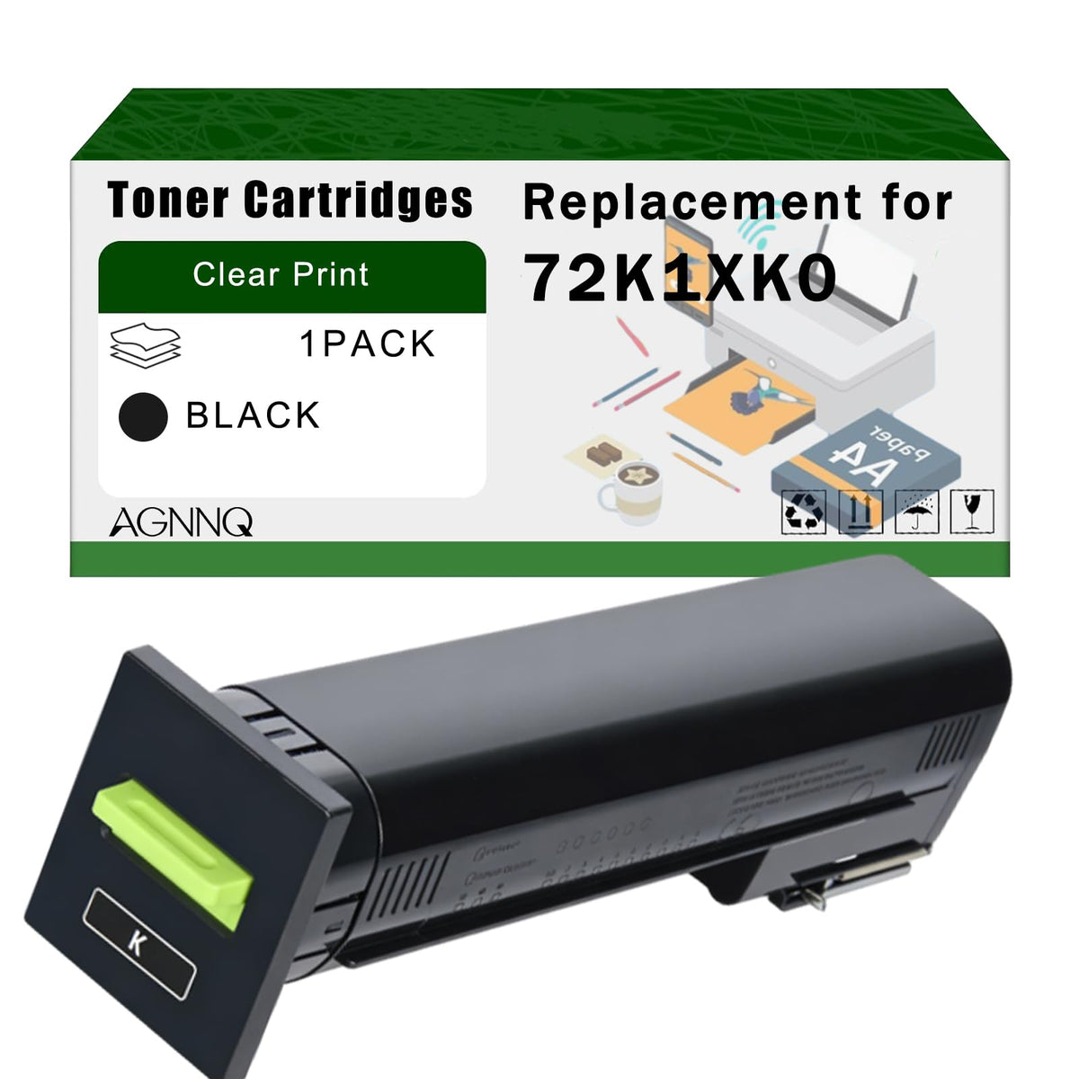 Compatible for Lexmark 72K1XK0 72K1XC0 72K1XM0 72K1XY0 Toner Cartridge