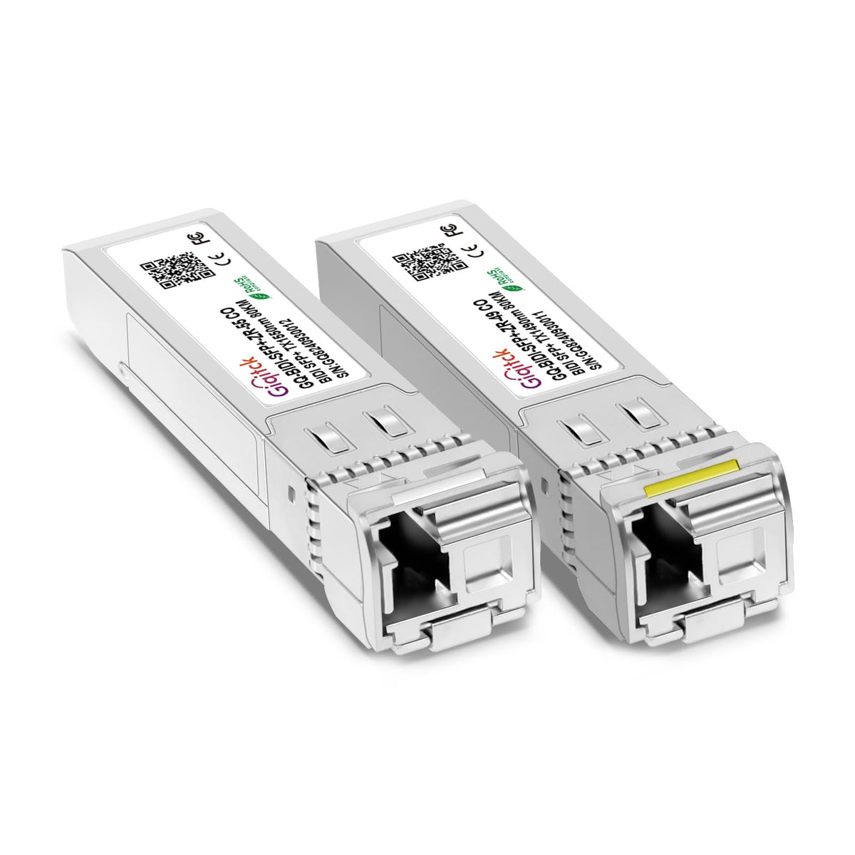 1 Pair 10GBASE-BX80-UD BiDi SFP+ Module, TX-1490nm/1550nm, RX-1550nm/1