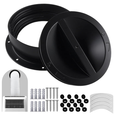 1 Set Black Dual Size Wall Mount Connector for Portable Ac Vent Ac Exh