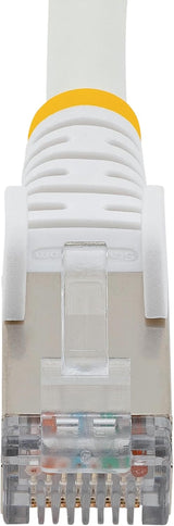 Câble Ethernet CAT6a blanc de 22,86 m, RJ45 sans accroc, 10G, PoE 100W, S/FTP, LSZH, cuivre pur 27AWG, 500MHz, cordon de brassage réseau blindé