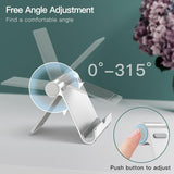 Smartphone and Tablet Stand Portable and Foldable Black