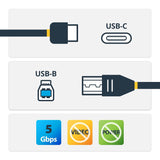 Câble d'imprimante USB C vers USB B StarTech.com – 2 m – Imprimante USB C