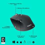 Logitech M720 Triathlon Multi-Device Wireless Mouse, Bluetooth, USB Un