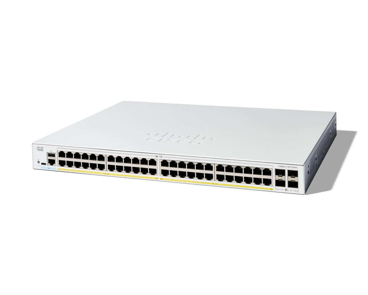 Cisco Catalyst 1300-48P-4X Managed Switch, 48 Port GE, PoE, 4x10GE SFP