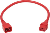 POWER EXTENSION CORD C20 TO C19 HEAVY-DUTY 20A 250V 12 AWG 2 FT.