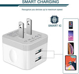 2Pack USB Wall Charger Plug, AILKIN 2.4A Dual Port USB Adapter Power C
