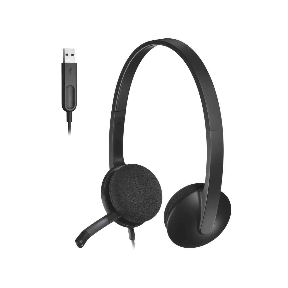 Logitech USB Headset H340, Stereo, USB Headset for Windows and Mac Bla