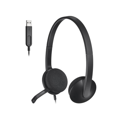 Logitech USB Headset H340, Stereo, USB Headset for Windows and Mac Bla