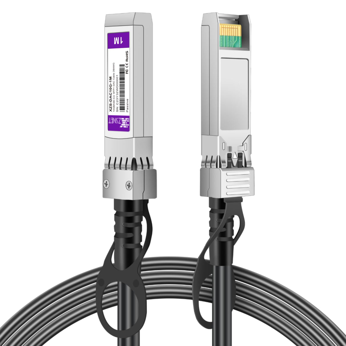 10G SFP+ to SFP+ Cable, 1M(3.3ft) 28AWG, 10GBASE-CU Passive Twinax Dir