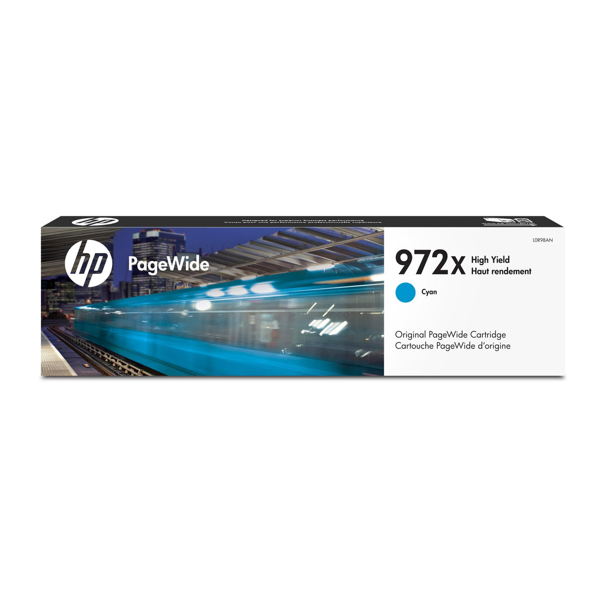 HP 972X High Yield Cyan Original PageWide Ink Cartridge (L0R98AN) L Cy