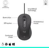 Logitech Signature Wired M520 L for Business, Optical Wired Mouse, USB