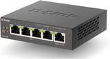 D-Link 5-Port Gigabit PoE+ Unmanaged Ethernet Switch, with 4 PoE Ports