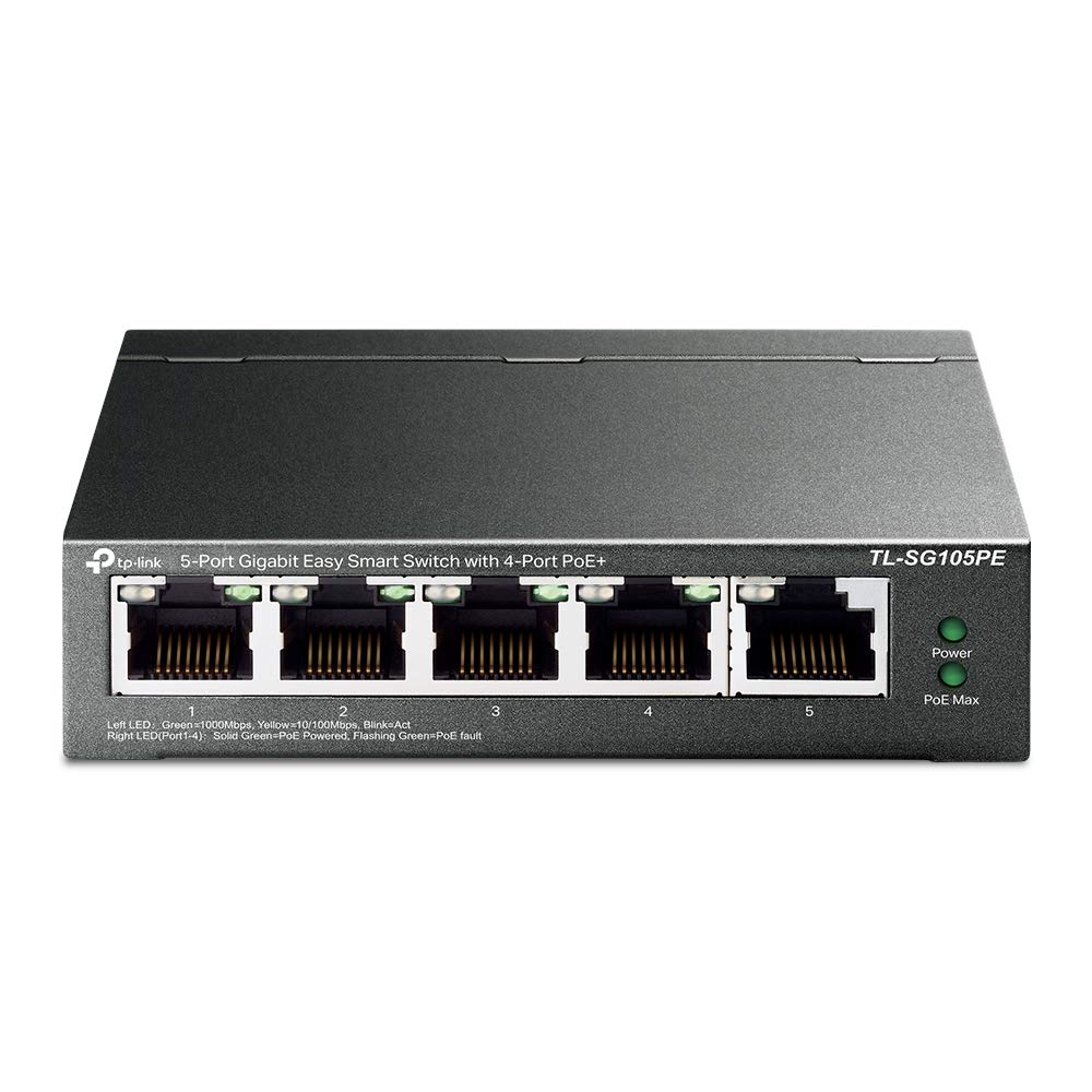 TP-LINK TL-SG105PE Easy Smart GIGABIT 5-Port Switch w/ 4 PoE+ Ports (V
