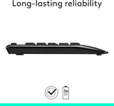Logitech MK345 Wireless Combo Full-Sized Keyboard with Palm Rest and C