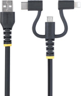 StarTech.com 3ft (1m) Rugged USB Multi Charging Cable, USB to Lightnin