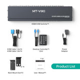 MT-VIKI KVM Switch 8 Port, 8X1 Rackmount KVM Switch VGA, Included 8 2-
