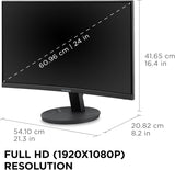 ViewSonic VA2416C 24 Inch Full HD 1080p Frameless Curved Monitor with