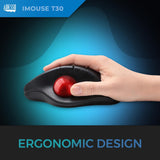 Adesso T30 Wireless Ergonomic Finger Trackball Mouse, Thumb Trackball