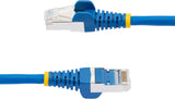 Câble Ethernet CAT6a bleu de 22,86 m, RJ45 sans accroc, 10G, PoE 100 W, S/FTP, LSZH, cuivre pur nu 27 AWG, 500 MHz, cordon de brassage réseau blindé