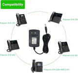 Power Supply Replacement for Polycom VVX 150/250/350/450 Phone, 2200-4