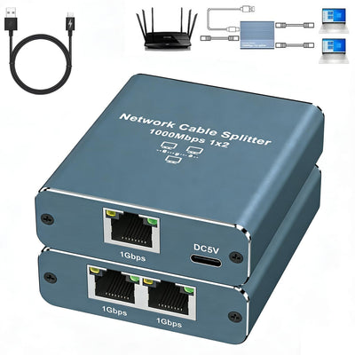 2-TO-1 RJ45 SPLITTER CABLE ADAPTER - F/M
