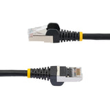 Câble Ethernet CAT6a noir de 15 m, RJ45 sans accroc, 10G, PoE 100W, S/FTP, LSZH, cuivre nu pur 27AWG, 500MHz, cordon de brassage réseau blindé