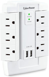 6OUTLET Swivel Wall TAP 1200J 2 USB 2.4A White