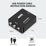 RCA to HDMI Converter,AV to HDMI,Runbod 1080P Mini RCA Composite CVBS