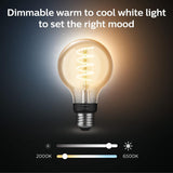 Philips Hue Smart 60W G25 Filament LED Bulb - White Ambiance Warm-to-C