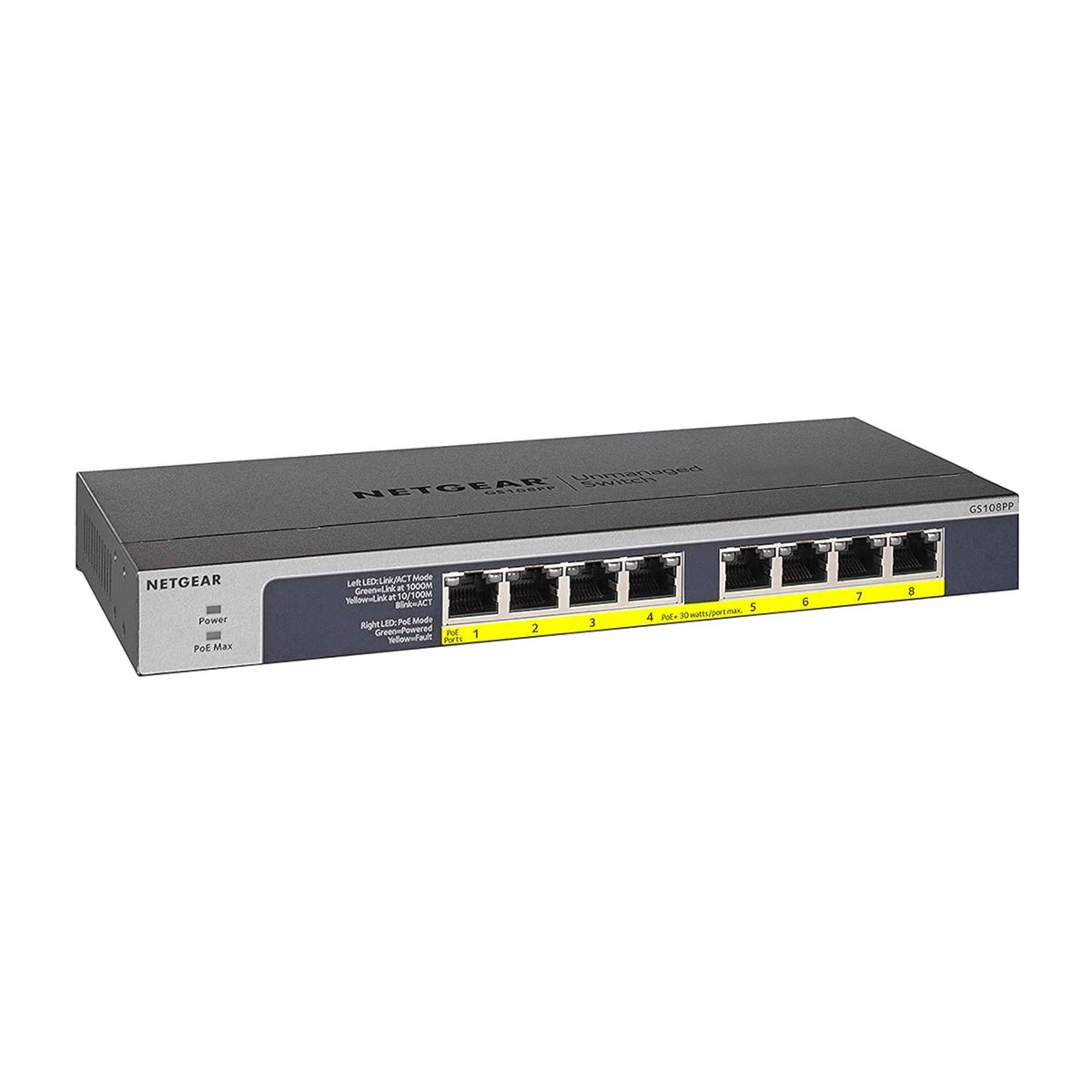 Netgear GS108PP 8-Port Poe+ Gigabit Ethernet Switch