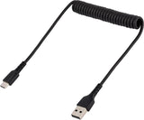 StarTech.com 20in (50cm) USB A to C Charging Cable, Coiled Heavy Duty