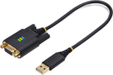 StarTech 1ft (30cm) USB to Null Modem Serial Adapter Cable, COM Retent