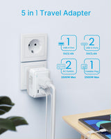 2 Pack European Travel Plug Adapter, VINTAR Foldable International Pow