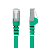 Câble Ethernet CAT6a vert de 1,5 m, RJ45 sans accroc, 10G, PoE 100W, S/FTP, LSZH, cuivre pur 27AWG, 500MHz, cordon de brassage réseau blindé