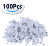 100 Pieces Ethernet Cable Clips Nail for Cat 8 Cables White Flat 10mm