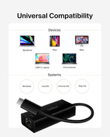 Adaptateur USB Type C (USB-C) vers Gigabit Ethernet Belkin