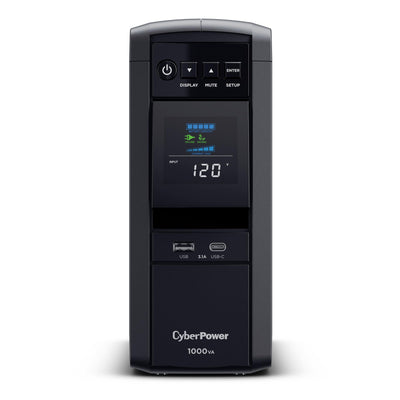 CyberPower CP1000PFCLCD PFC Sinewave UPS System, 1000VA/600W, 10 Outle